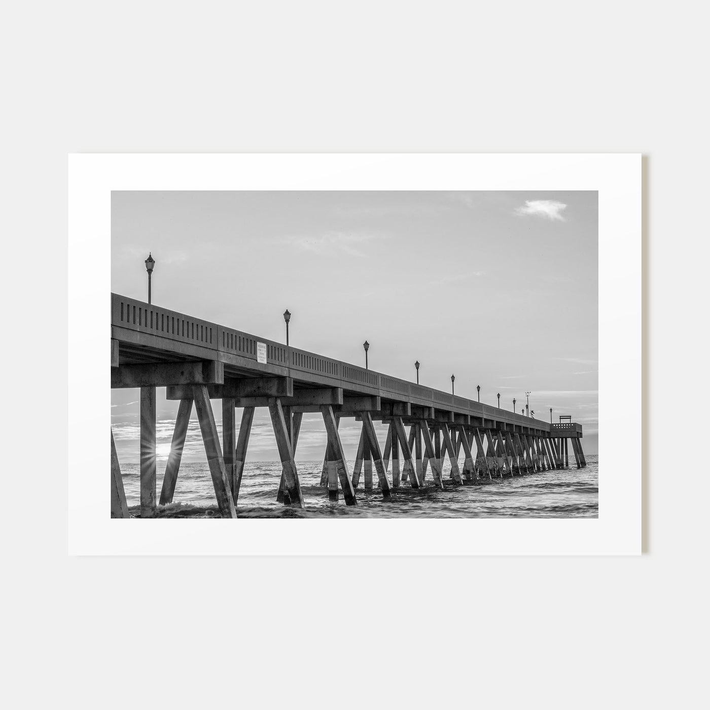 Wrightsville Beach Landscape B&W Poster