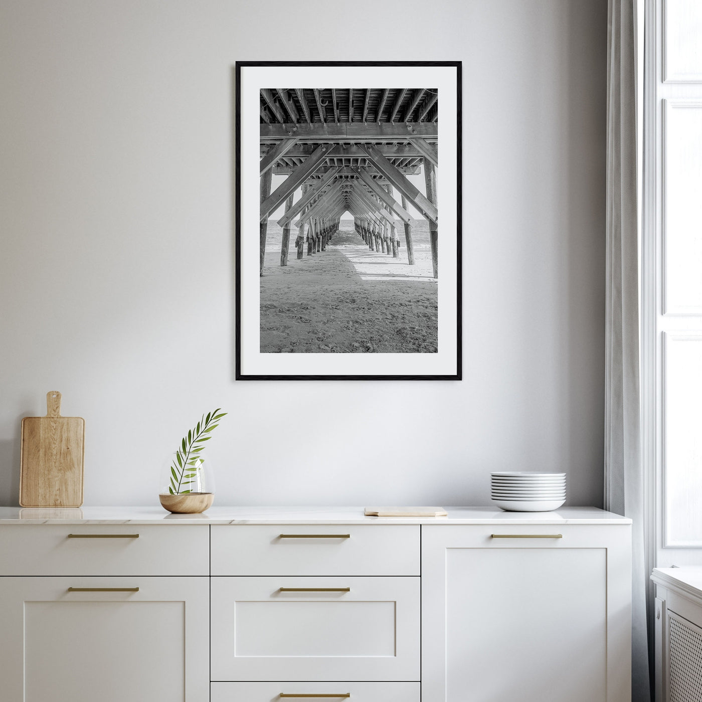 Wrightsville Beach Photo B&W Poster