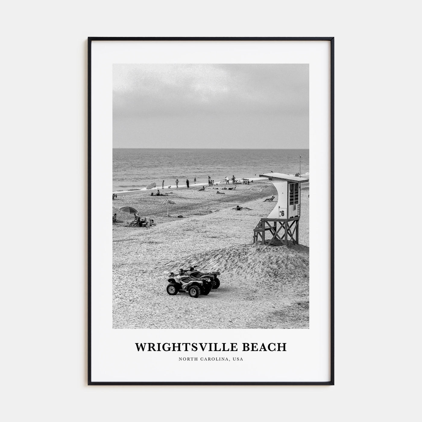 Wrightsville Beach Portrait B&W No 1 Poster