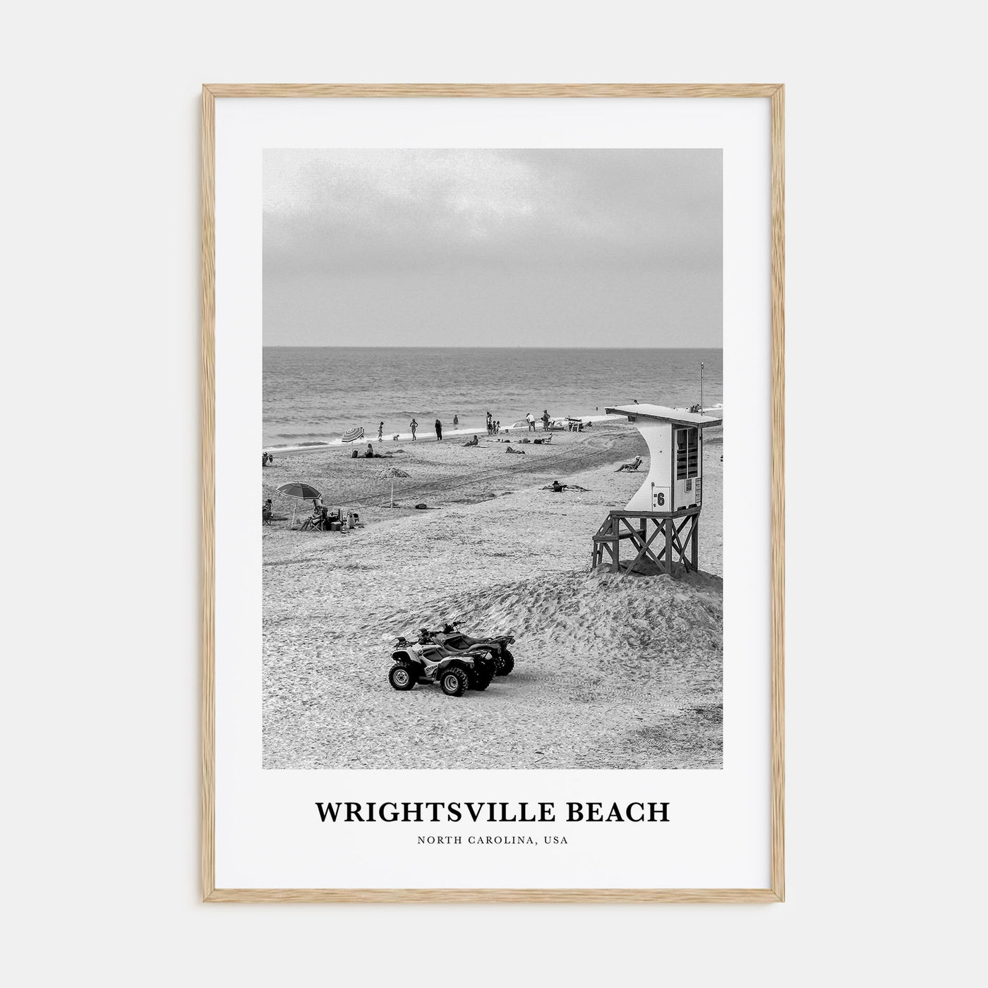 Wrightsville Beach Portrait B&W No 1 Poster