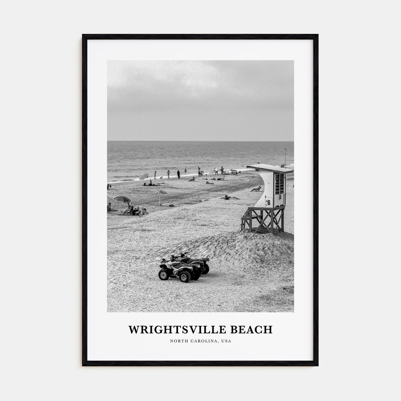 Wrightsville Beach Portrait B&W No 1 Poster