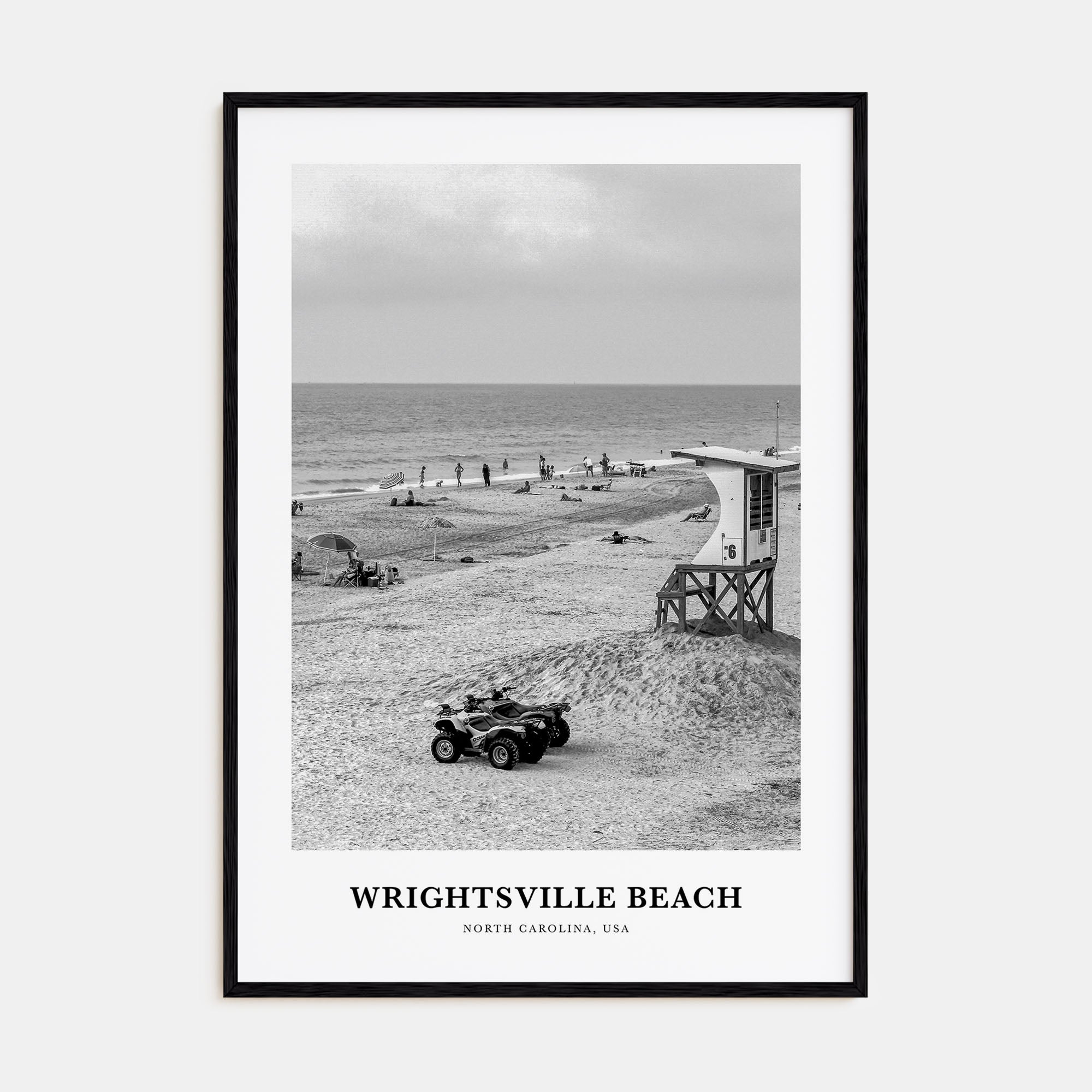 Wrightsville Beach Portrait B&W No 1 Poster