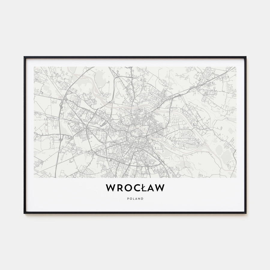 Wrocław Map Landscape Poster
