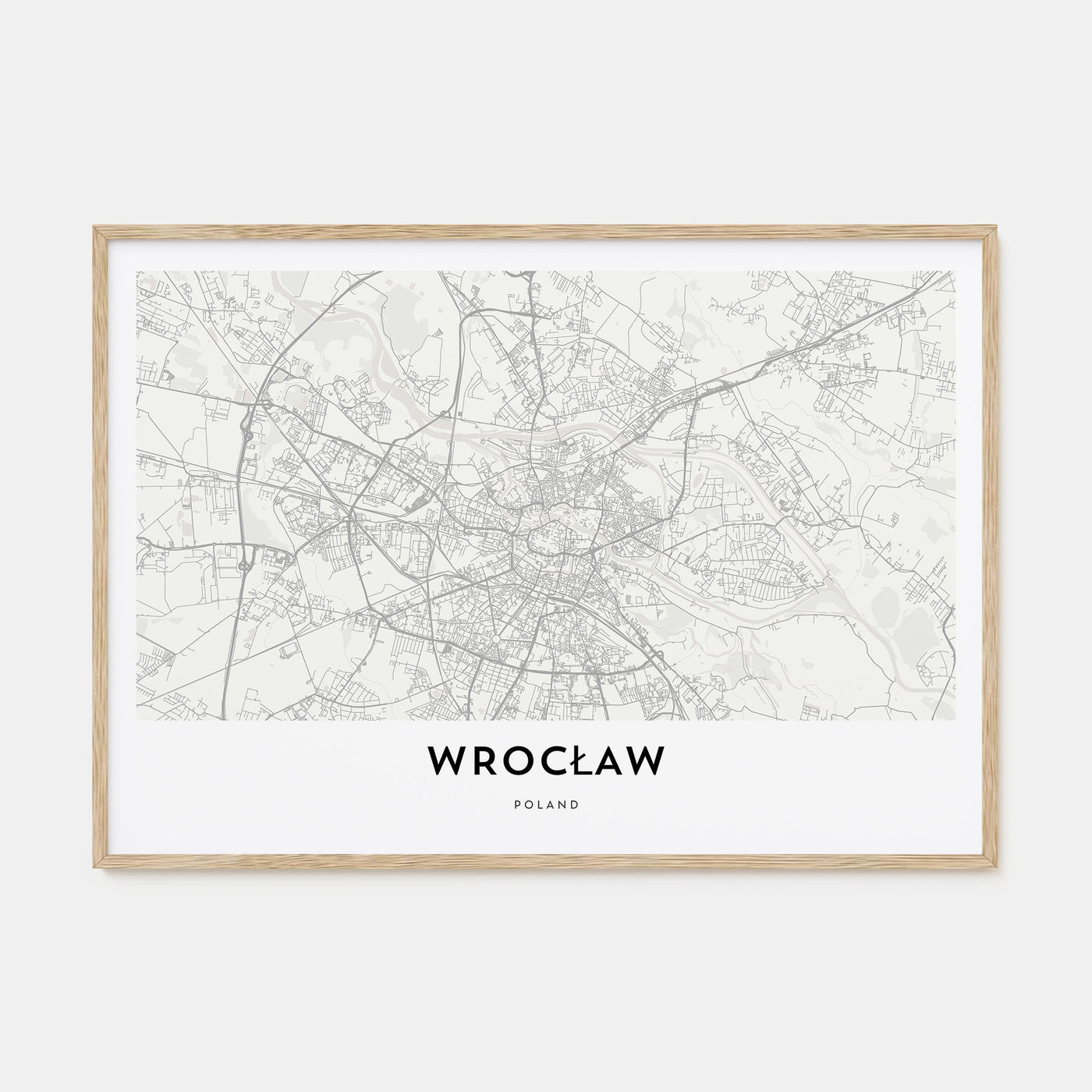 Wrocław Map Landscape Poster