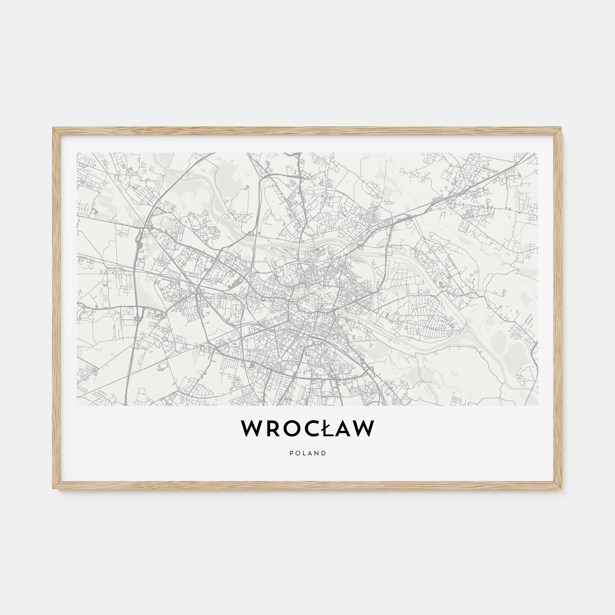 Wrocław Map Landscape Poster