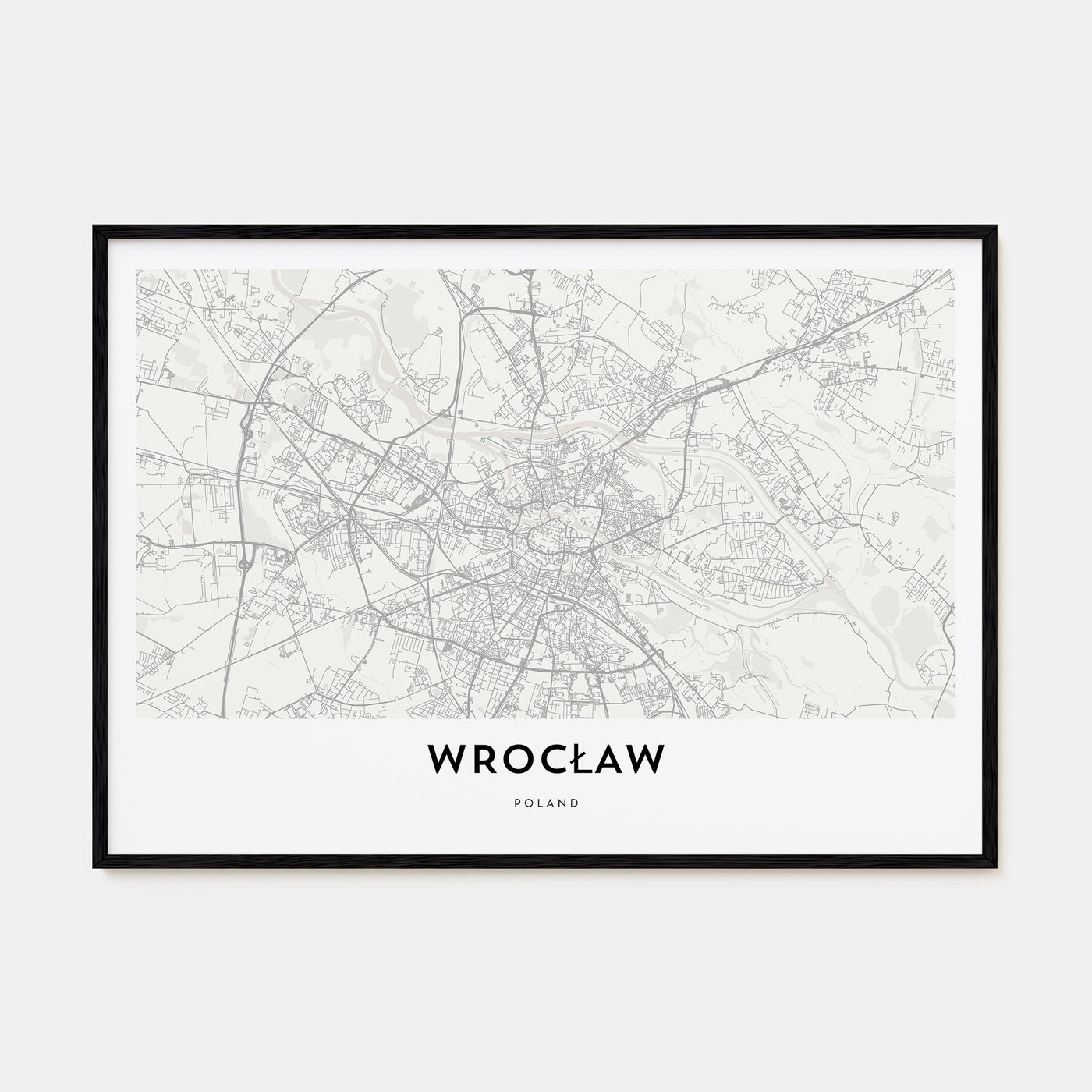 Wrocław Map Landscape Poster