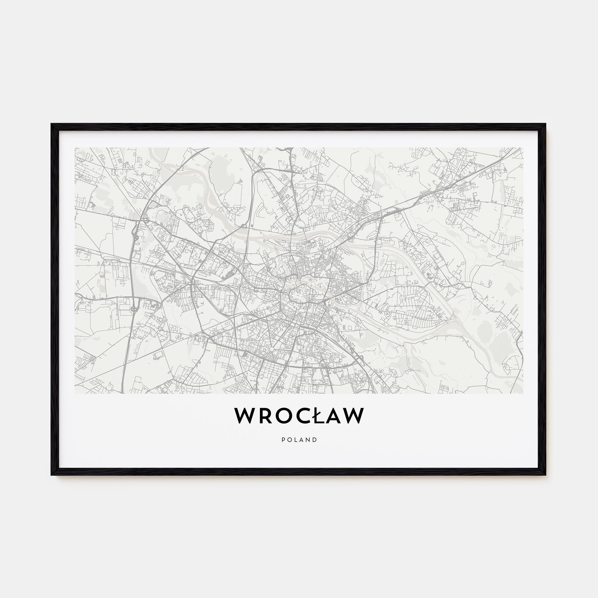 Wrocław Map Landscape Poster