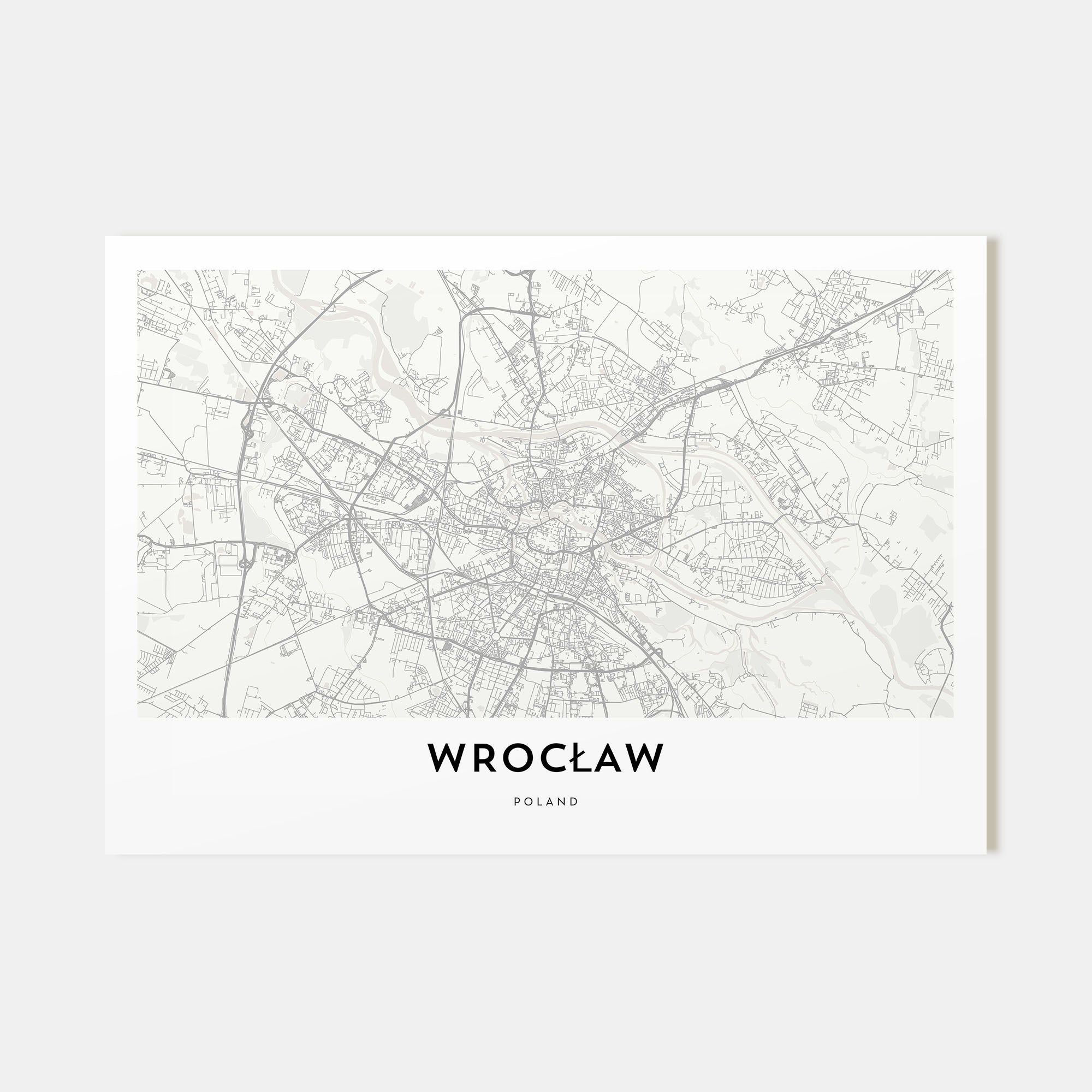 Wrocław Map Landscape Poster