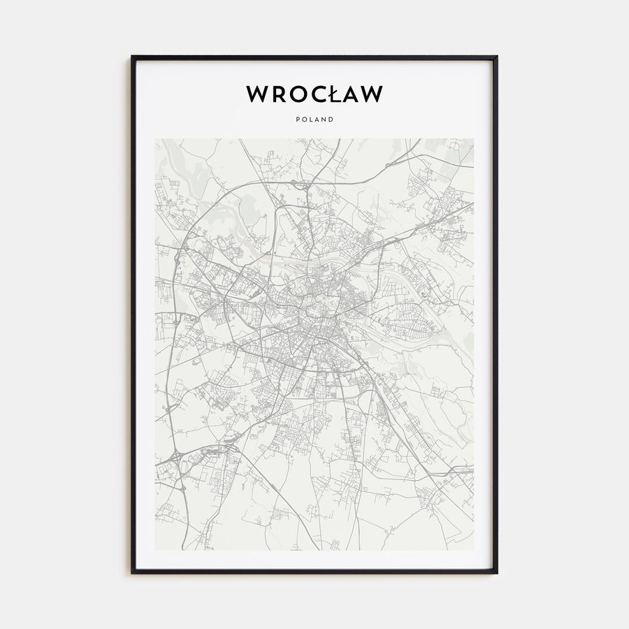 Wrocław Map Portrait Poster