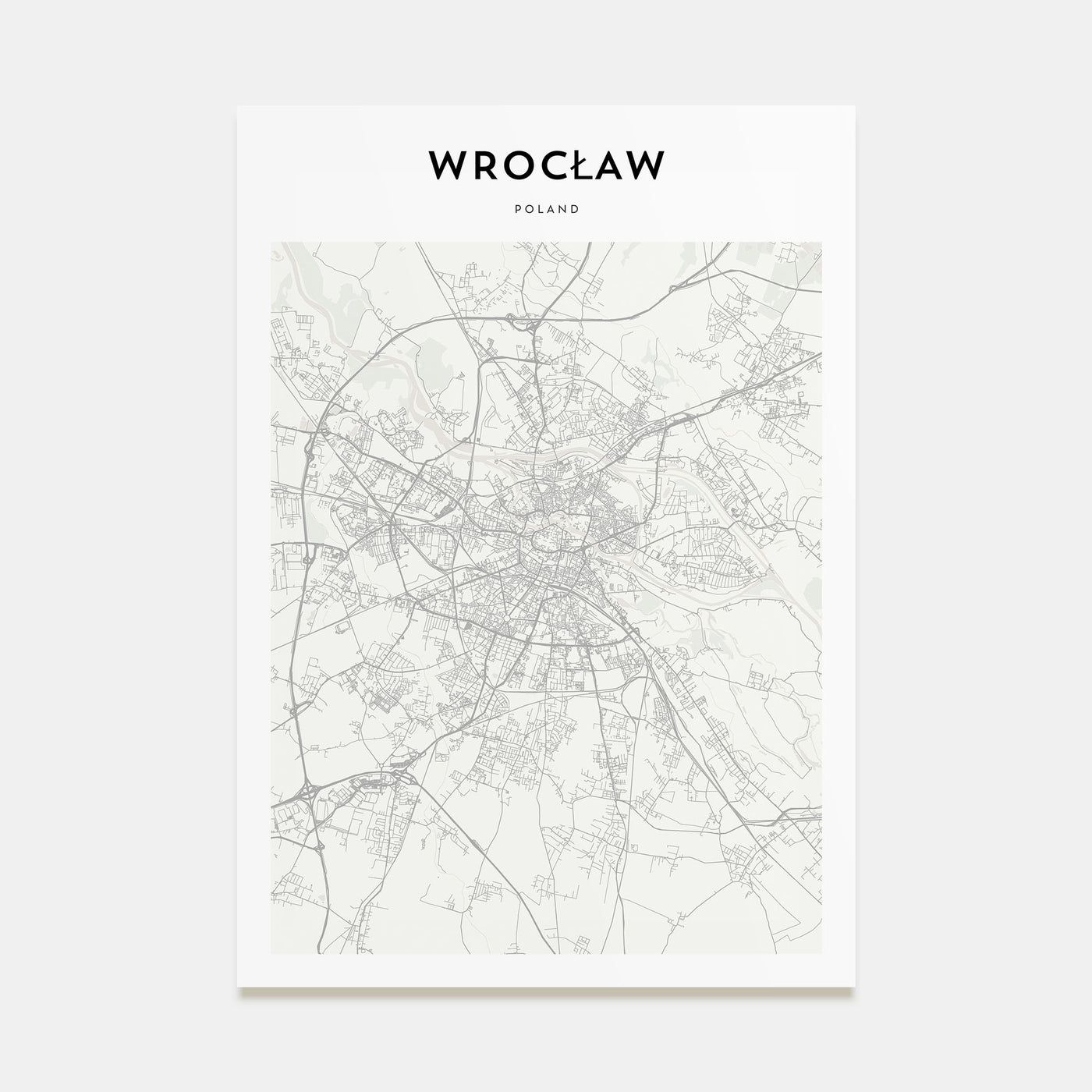 Wrocław Map Portrait Poster