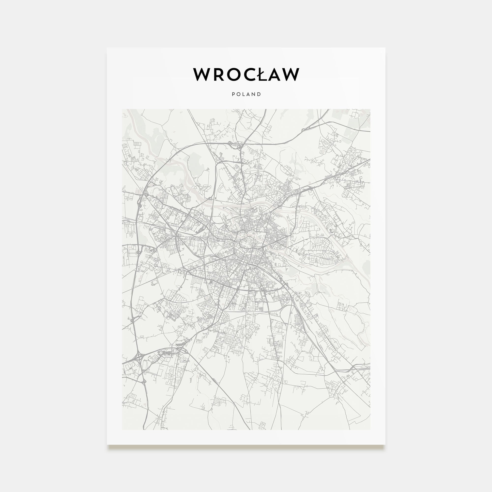 Wrocław Map Portrait Poster