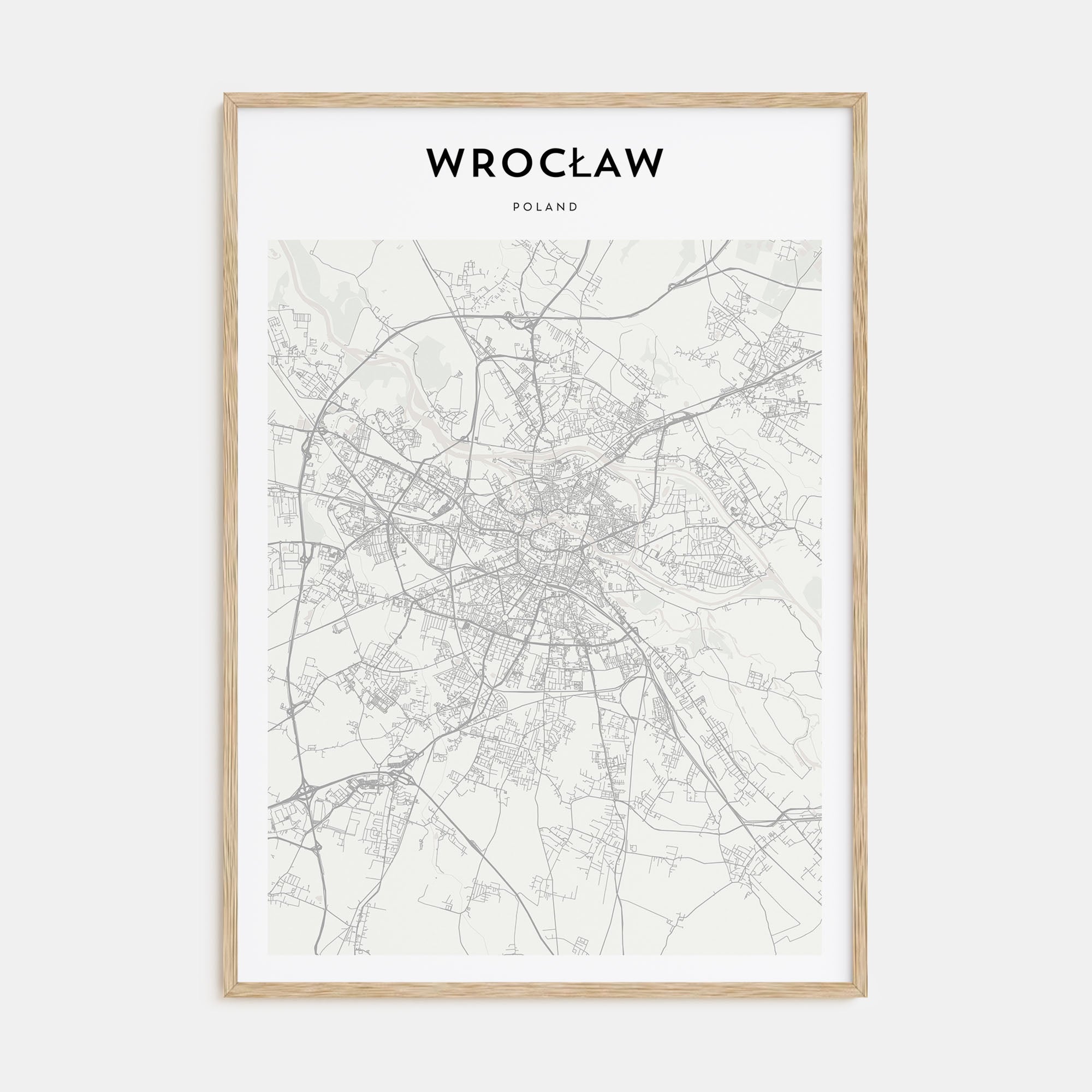 Wrocław Map Portrait Poster