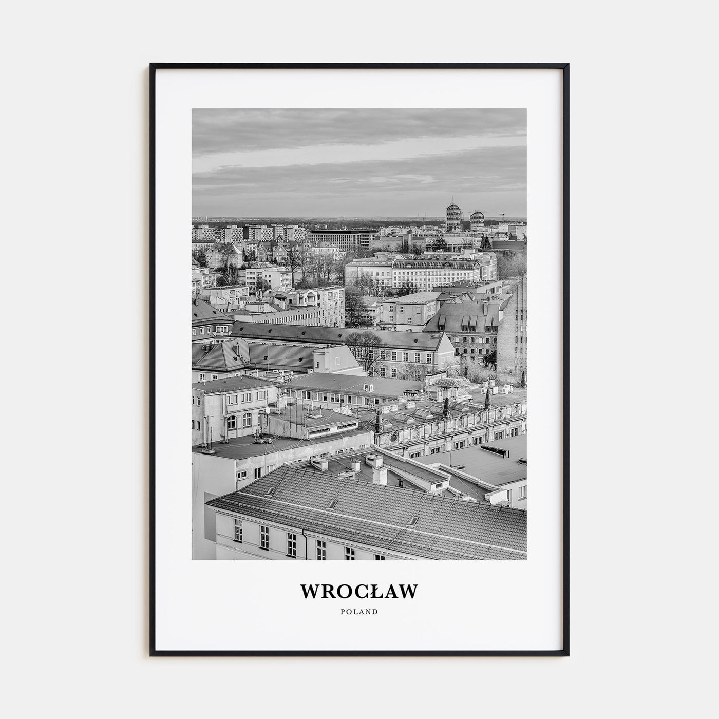 Wrocław Portrait B&W Poster
