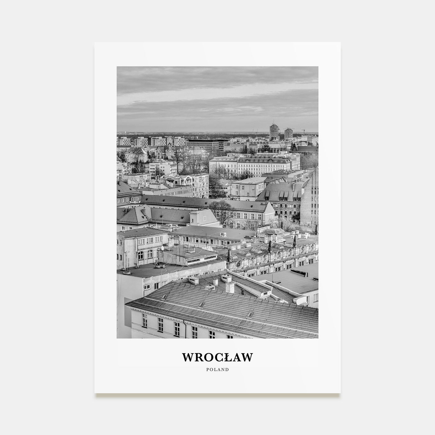 Wrocław Portrait B&W Poster