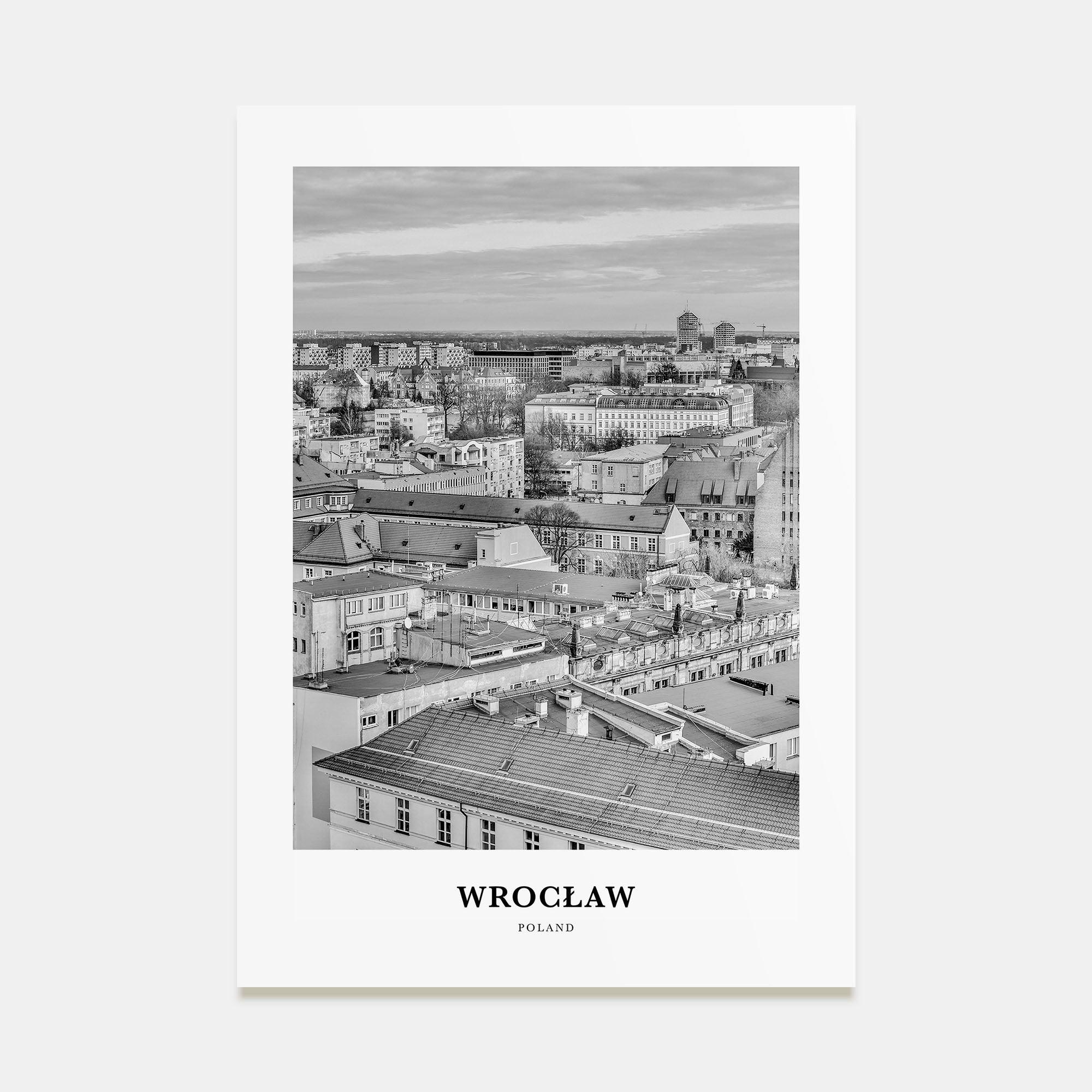 Wrocław Portrait B&W Poster