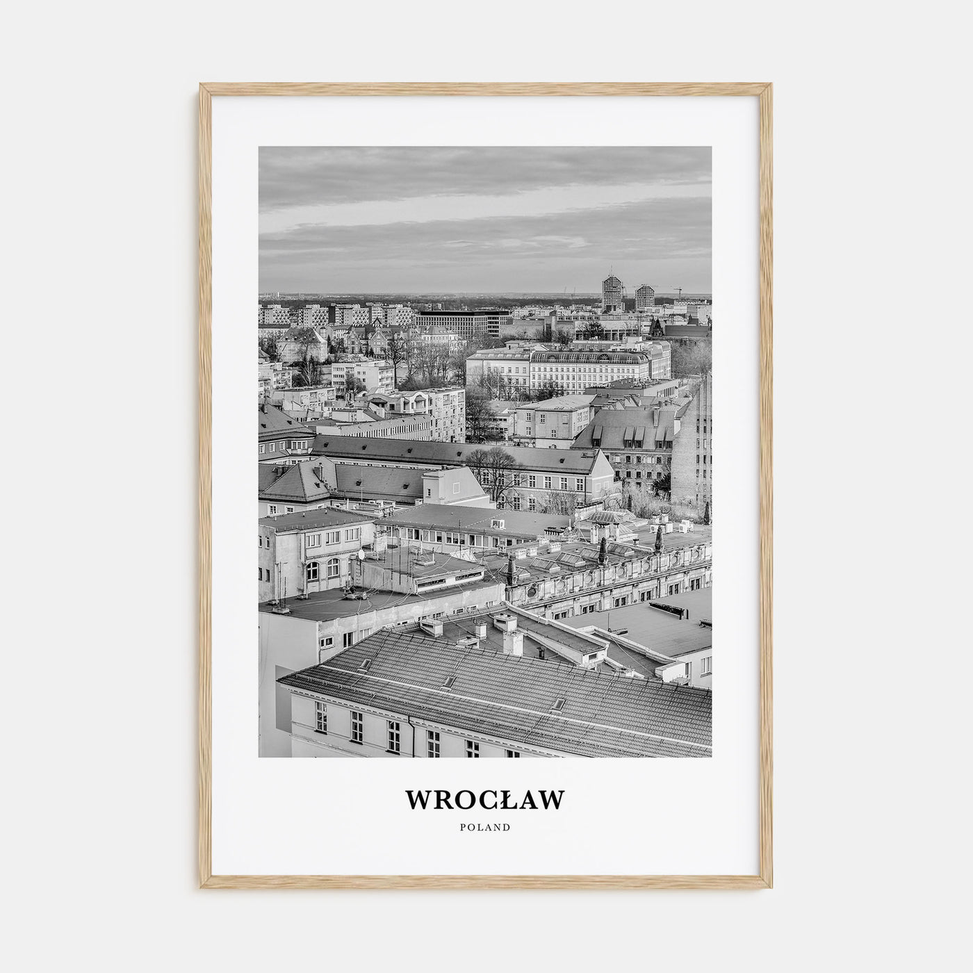 Wrocław Portrait B&W Poster