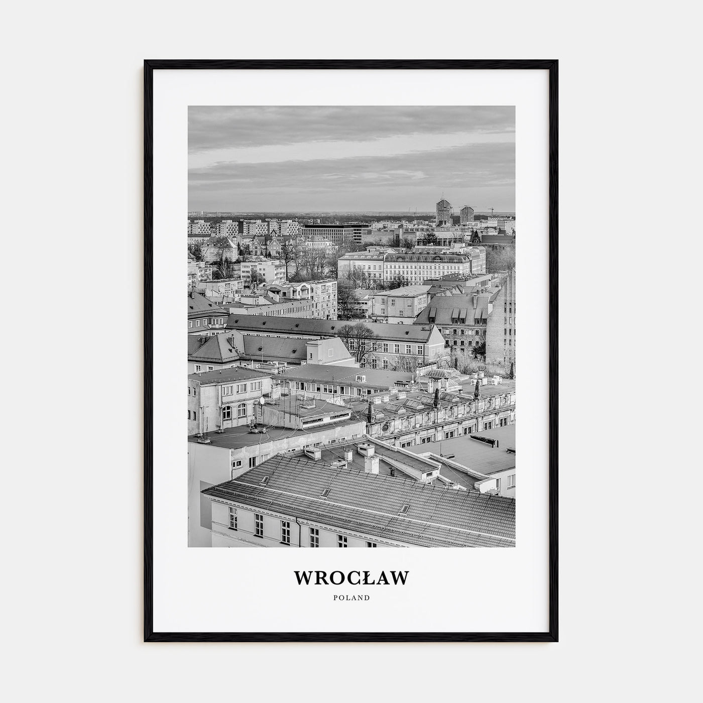 Wrocław Portrait B&W Poster