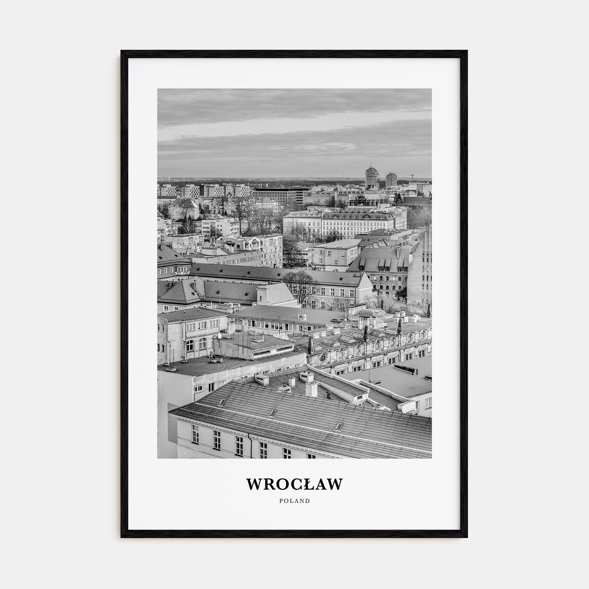 Wrocław Portrait B&W Poster