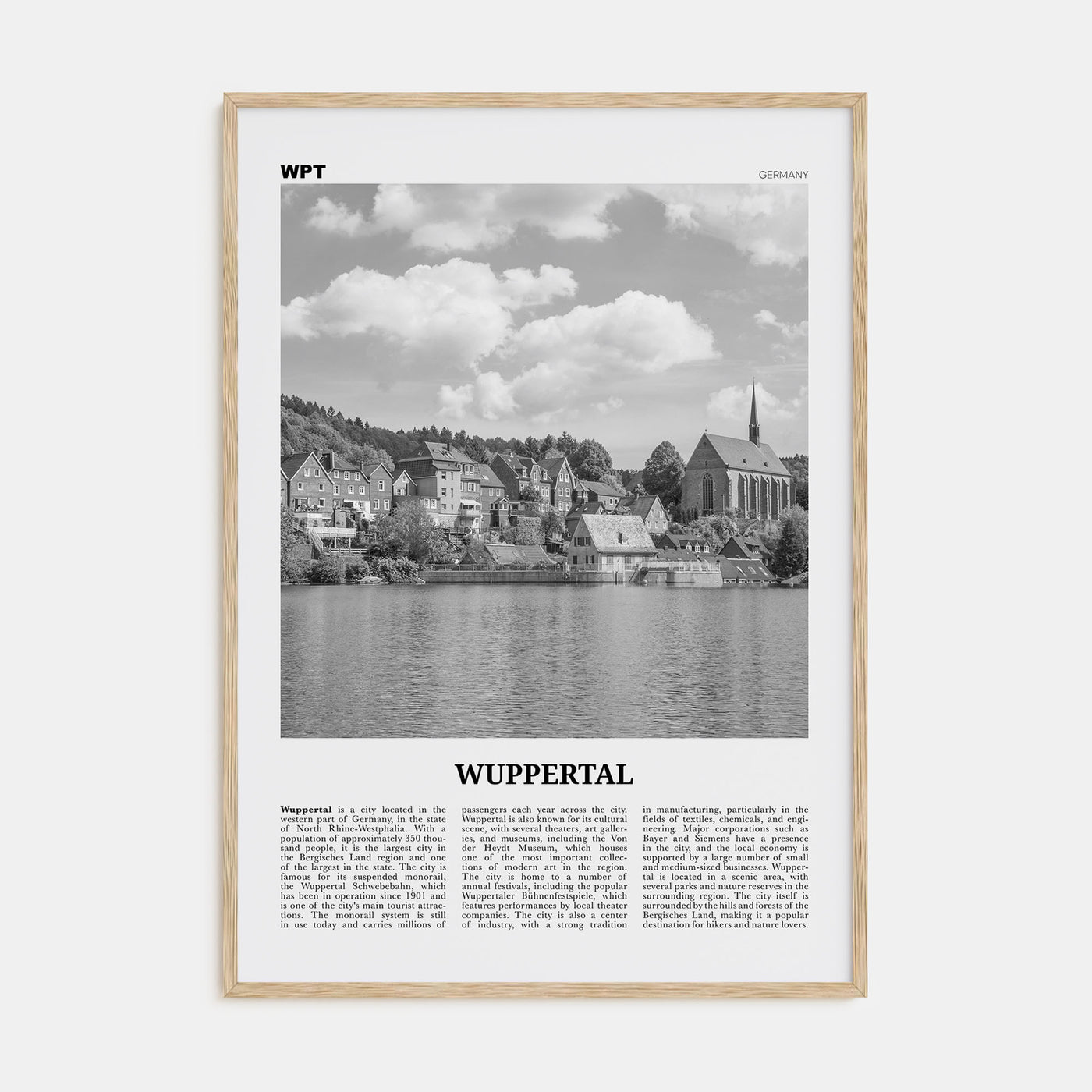 Wuppertal Travel B&W Poster