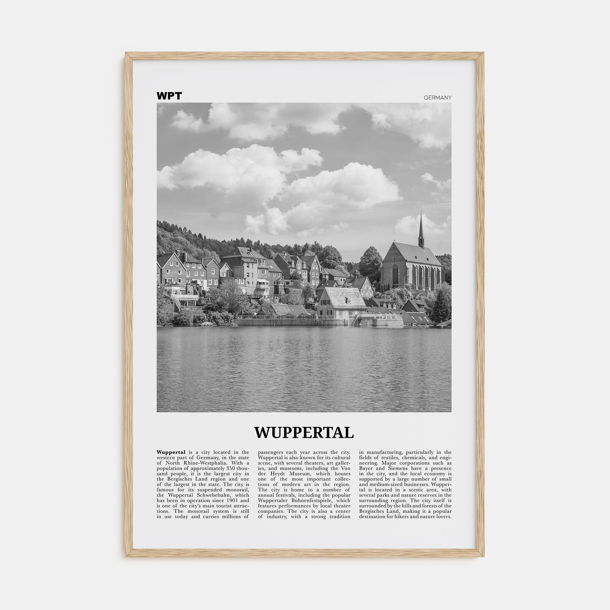 Wuppertal Travel B&W Poster