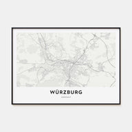 Würzburg Map Landscape Poster