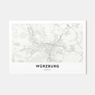 Würzburg Map Landscape Poster
