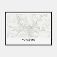 Würzburg Map Landscape Poster