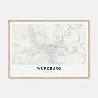 Würzburg Map Landscape Poster