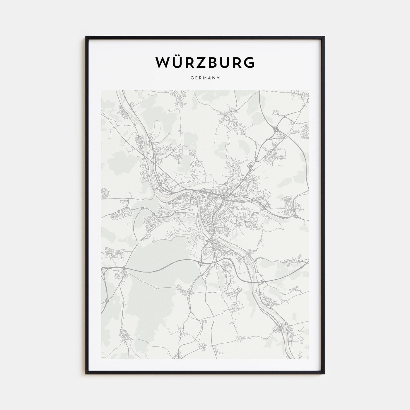 Würzburg Map Portrait Poster