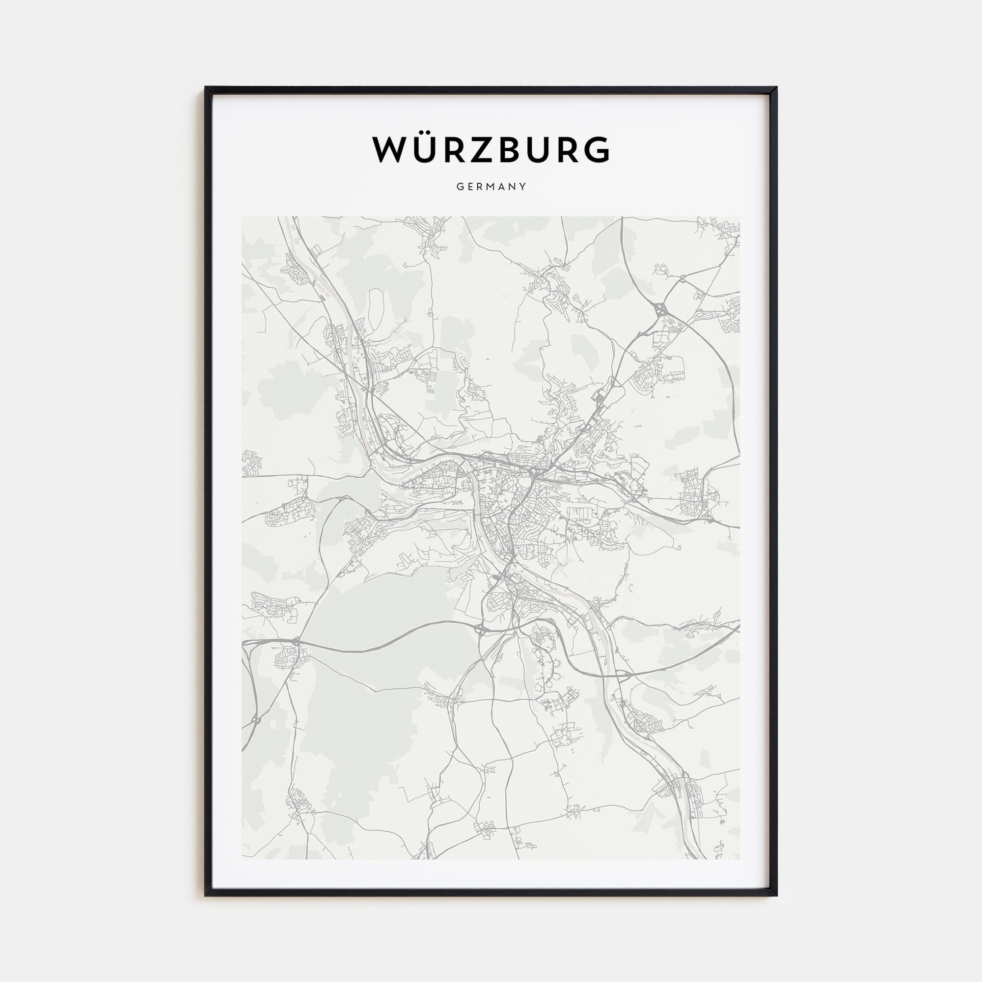 Würzburg Map Portrait Poster