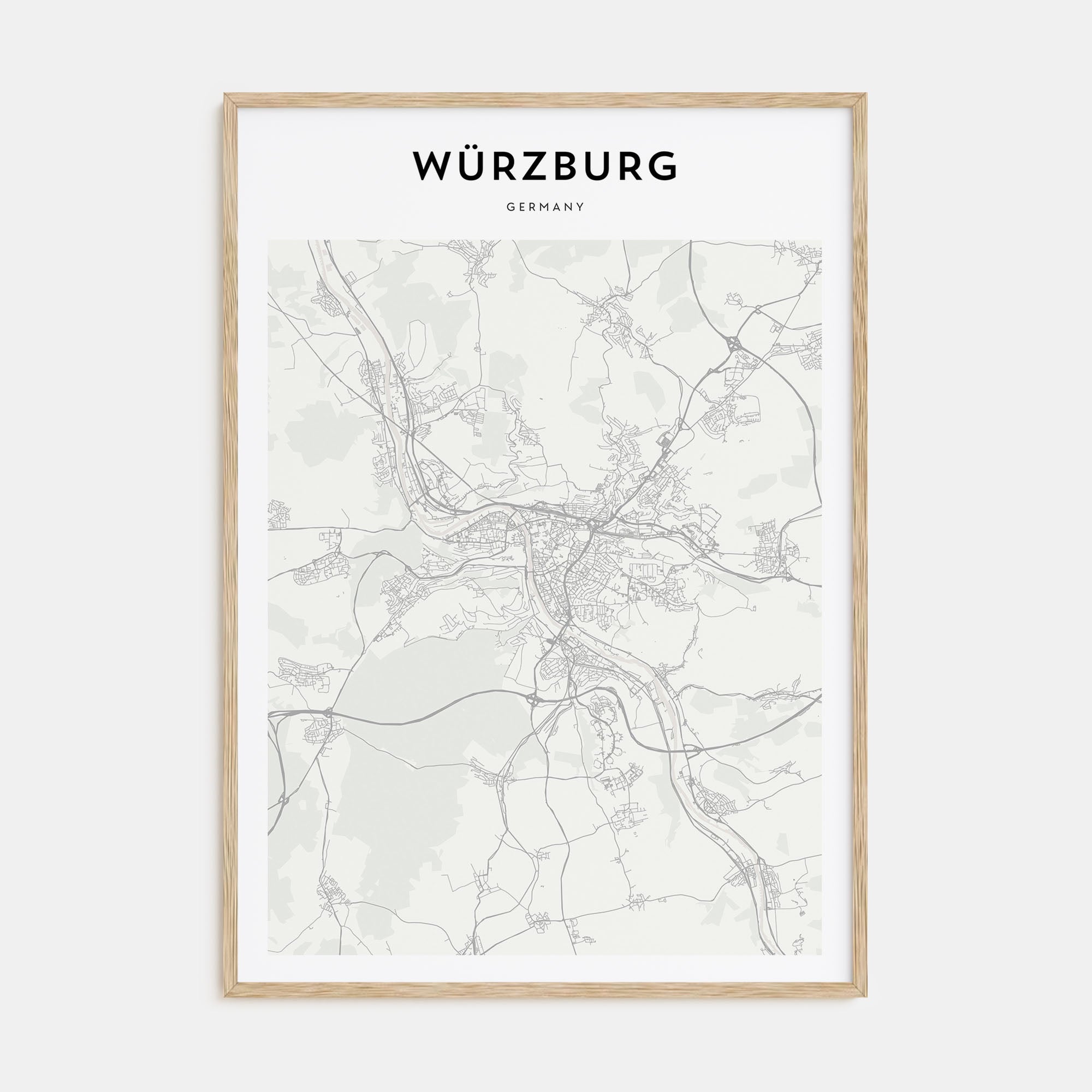 Würzburg Map Portrait Poster