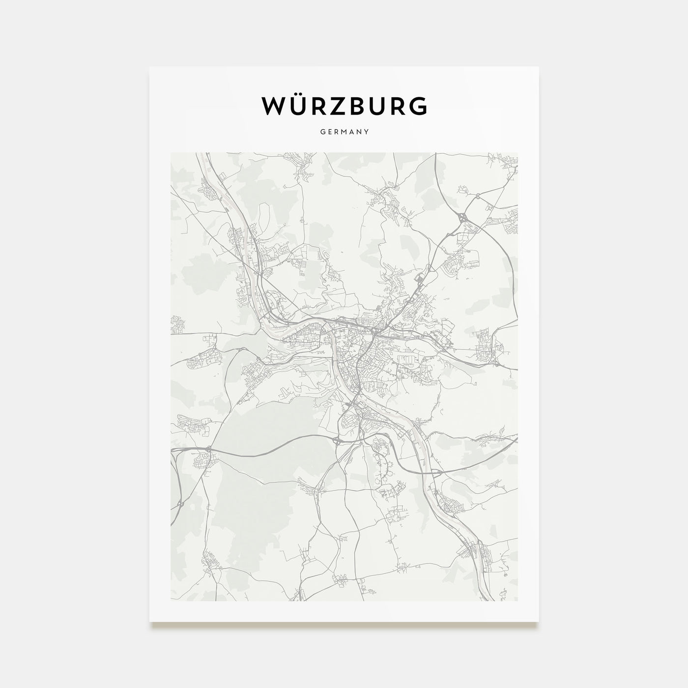 Würzburg Map Portrait Poster