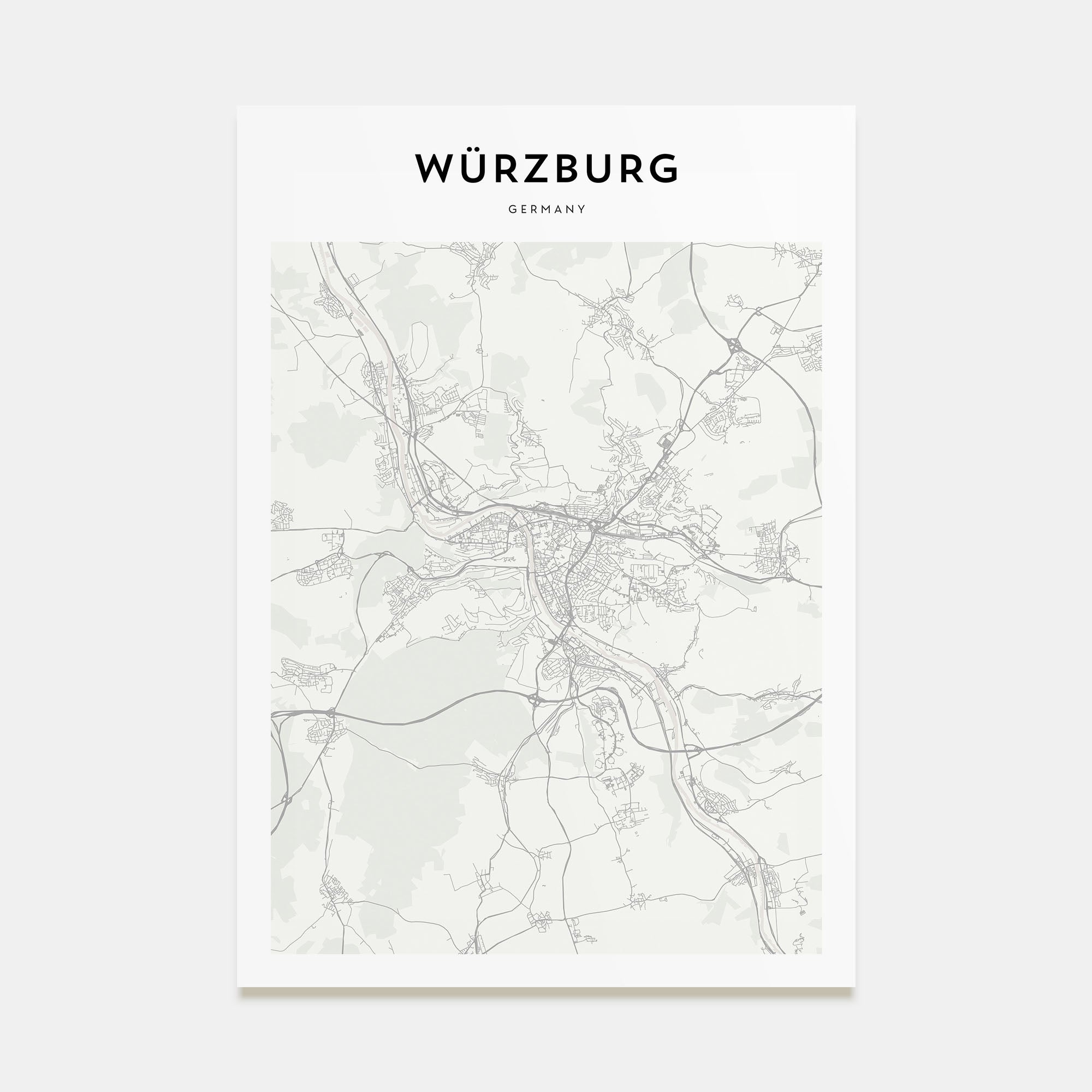 Würzburg Map Portrait Poster