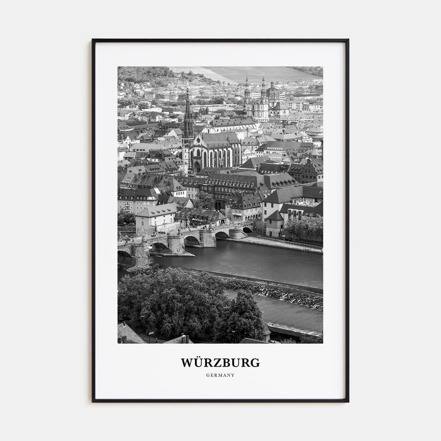 Würzburg Portrait B&W Poster
