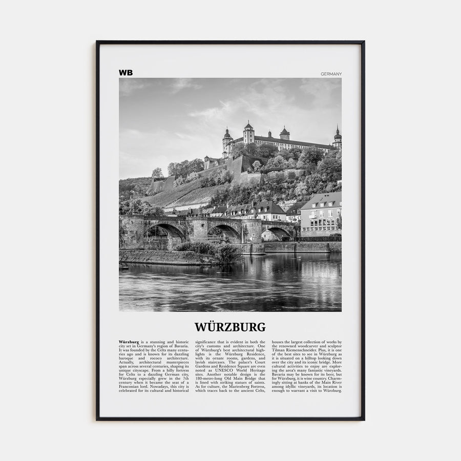 Würzburg Travel B&W No 2 Poster