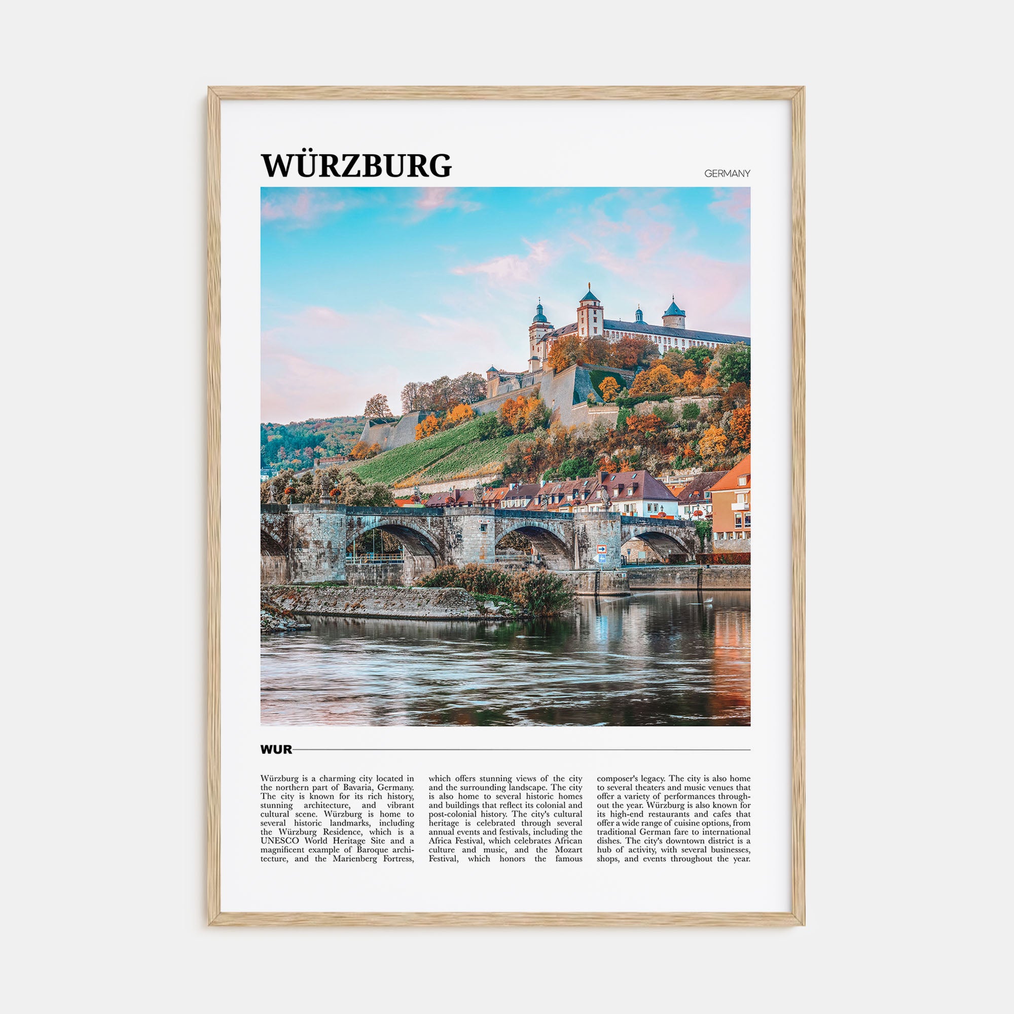 Würzburg Travel Color Poster