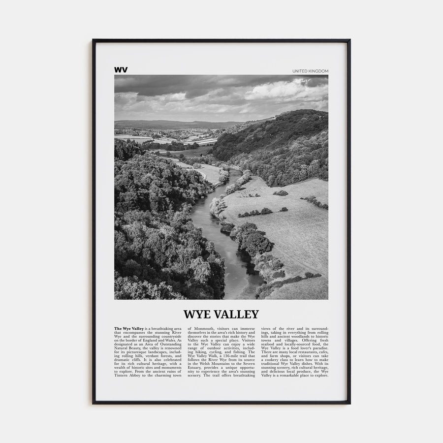 Wye Valley Travel B&W Poster