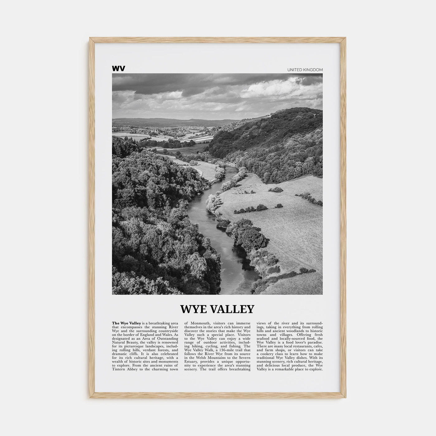 Wye Valley Travel B&W Poster