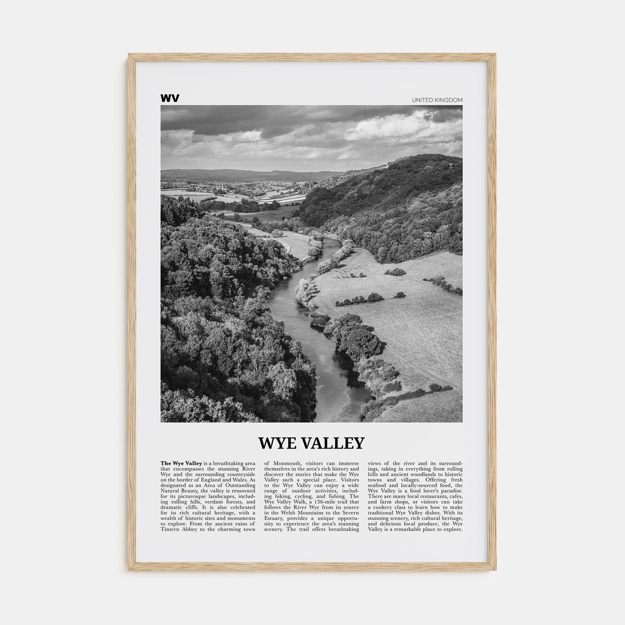 Wye Valley Travel B&W Poster