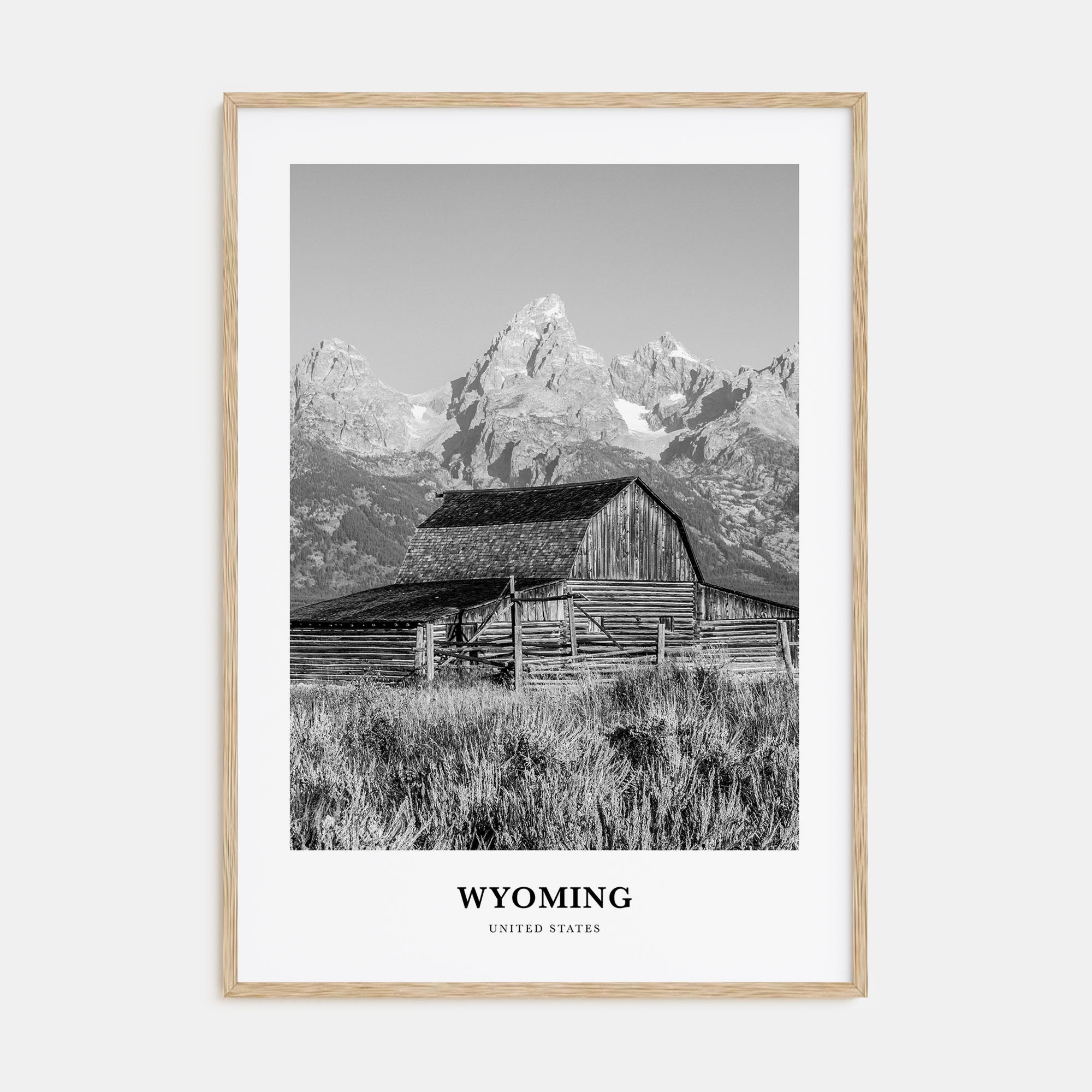 Wyoming Portrait B&W Poster