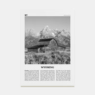 Wyoming Travel B&W No 1 Poster