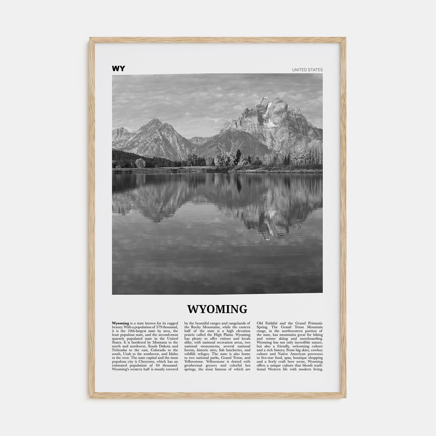 Wyoming Travel B&W No 2 Poster