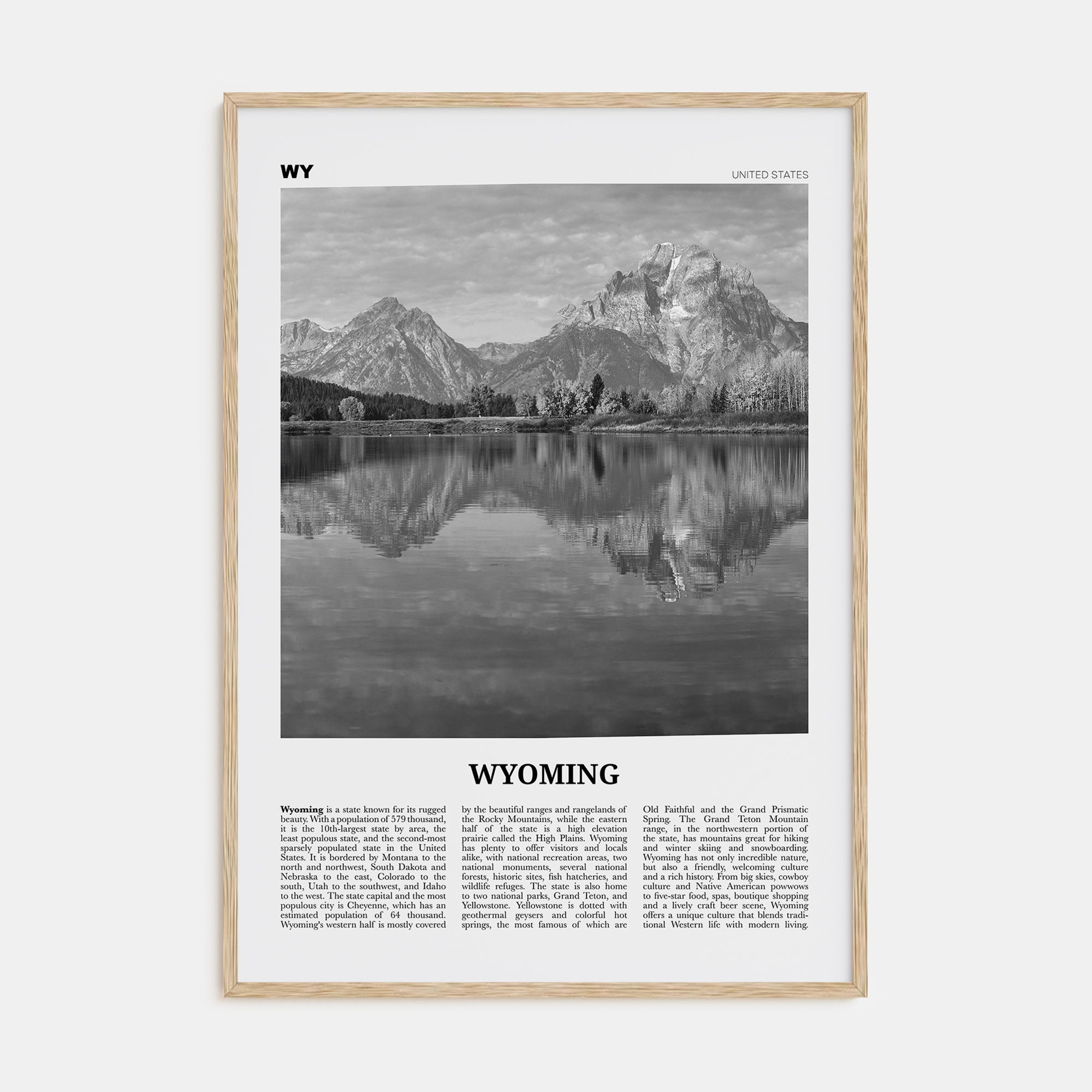 Wyoming Travel B&W No 2 Poster