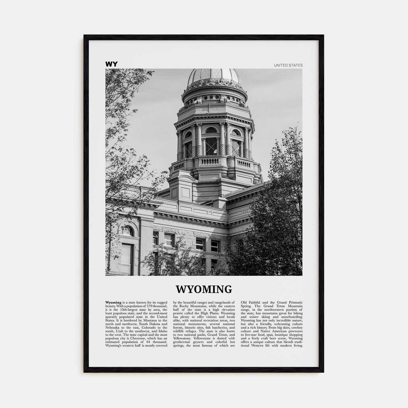 Wyoming Travel B&W No 3 Poster