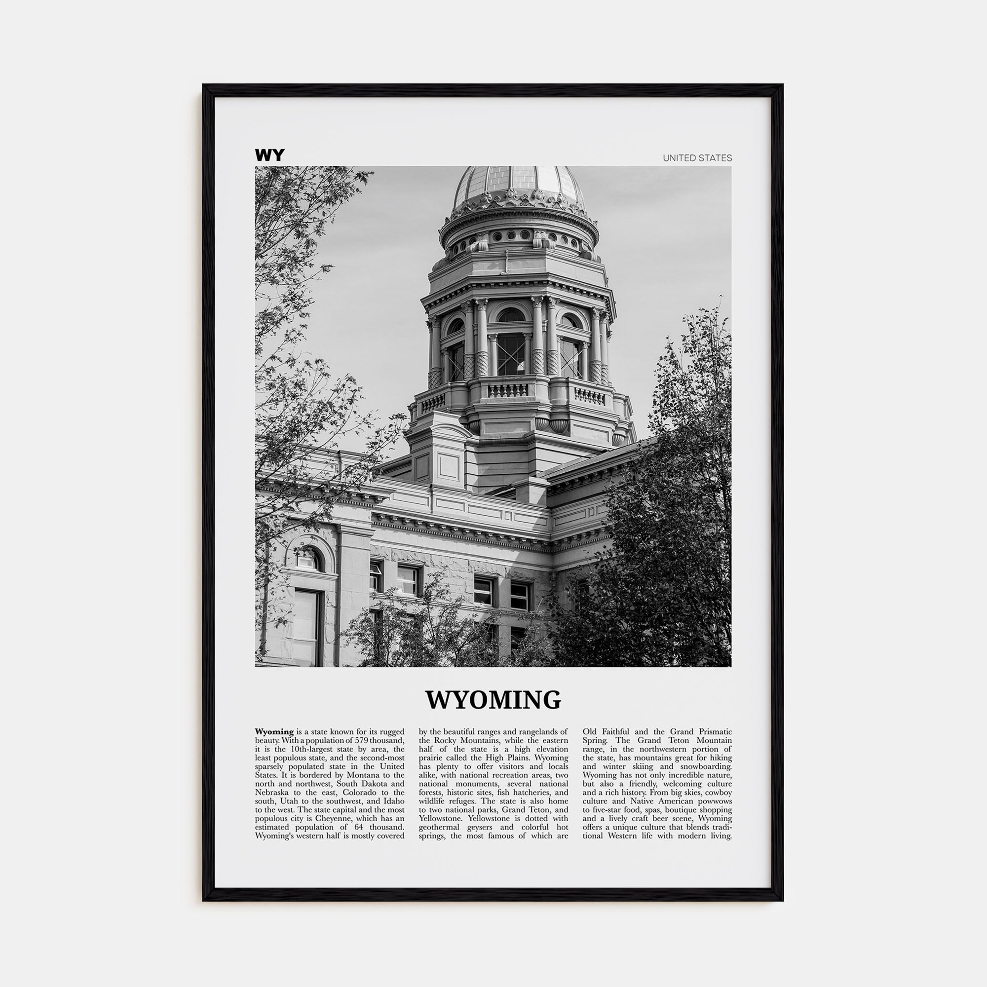 Wyoming Travel B&W No 3 Poster