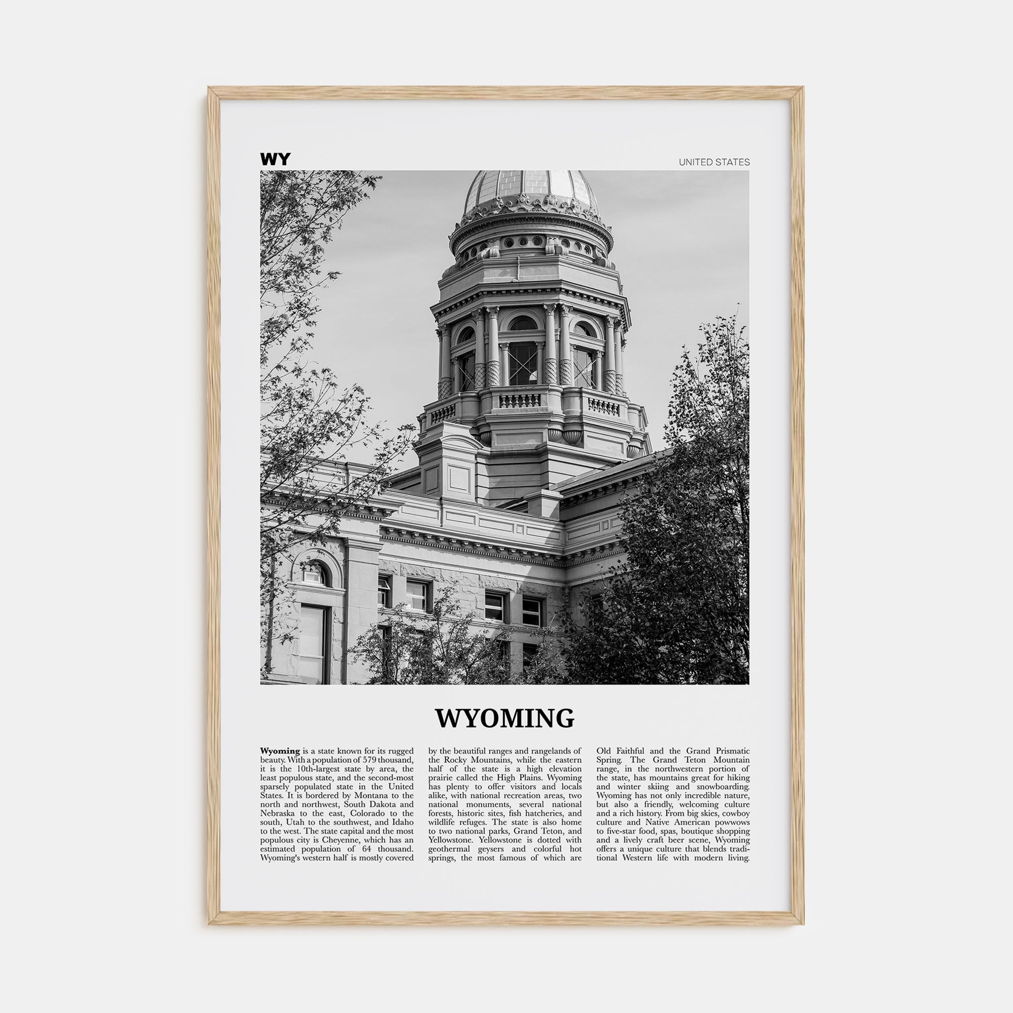 Wyoming Travel B&W No 3 Poster