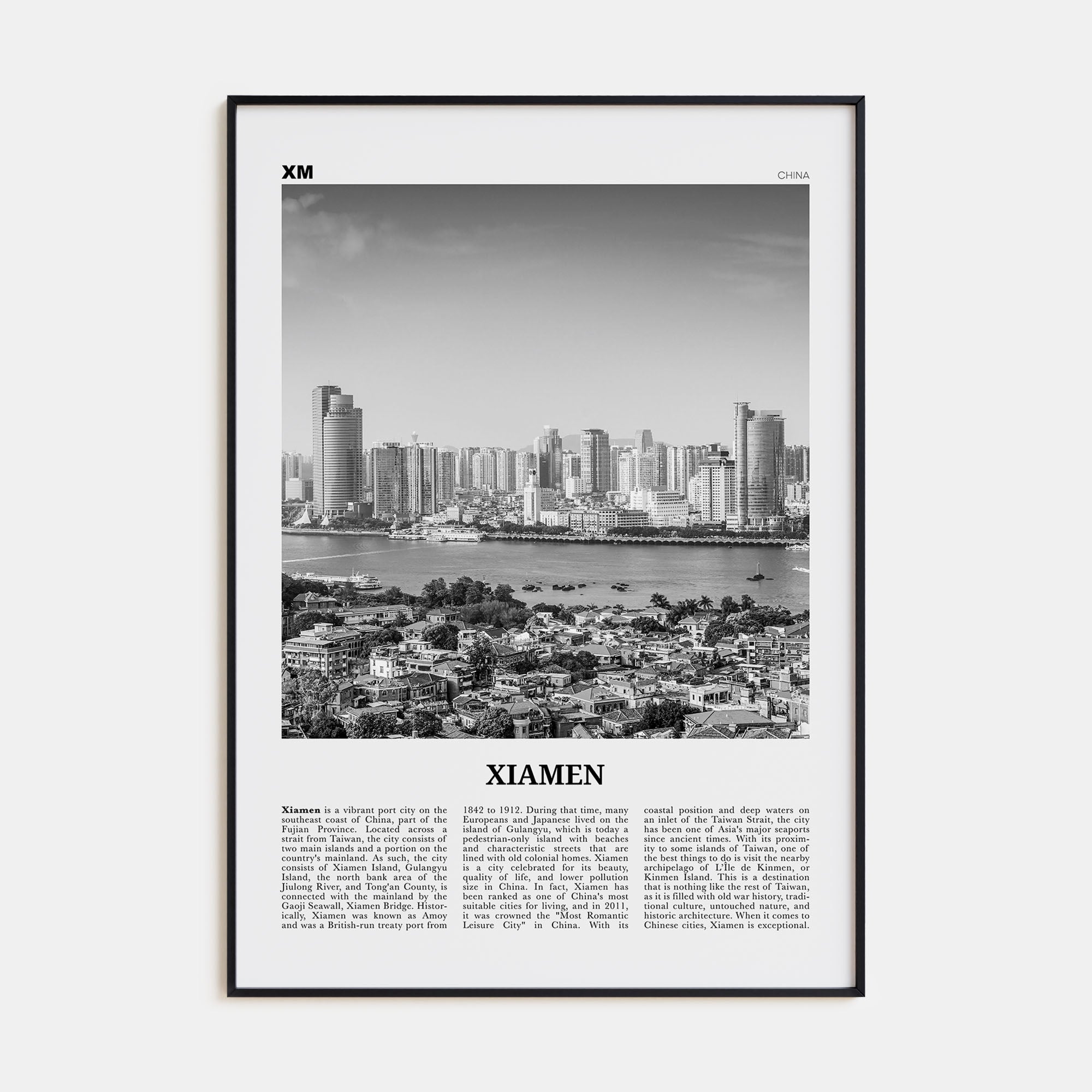 Xiamen Travel B&W Poster