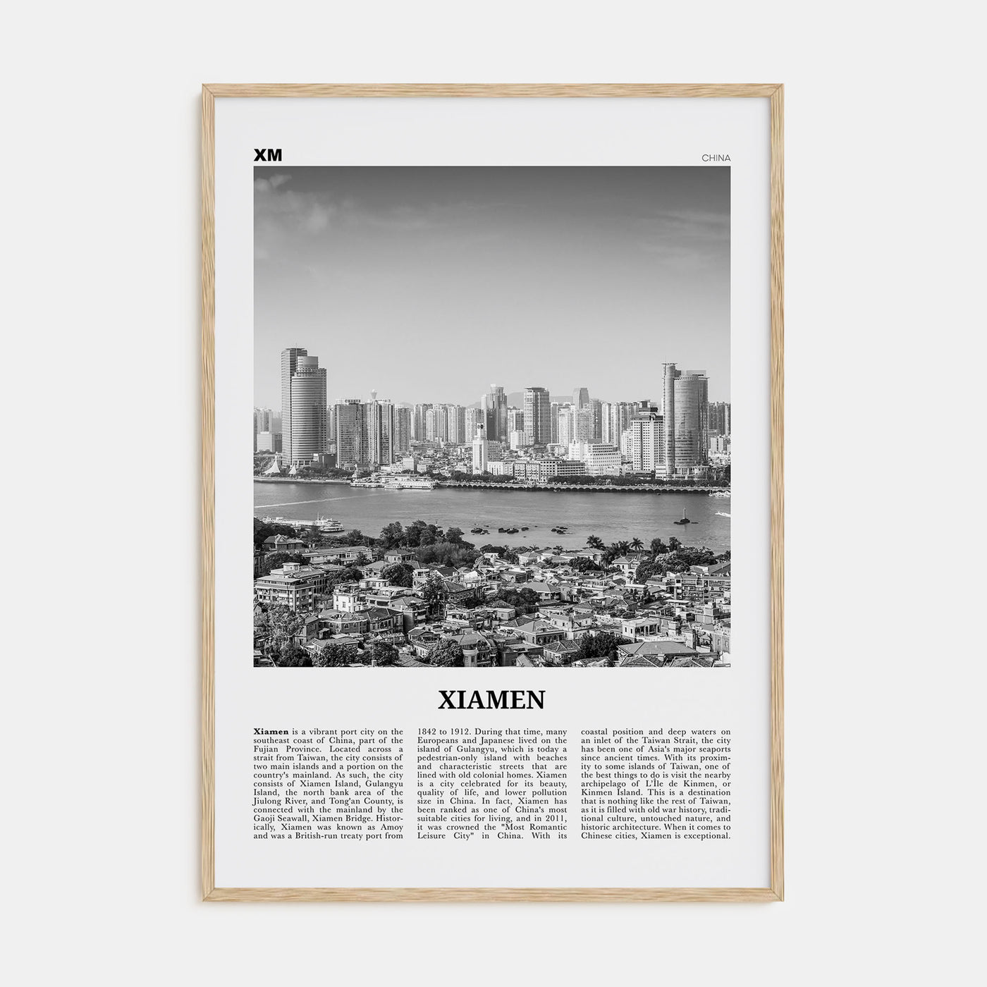 Xiamen Travel B&W Poster