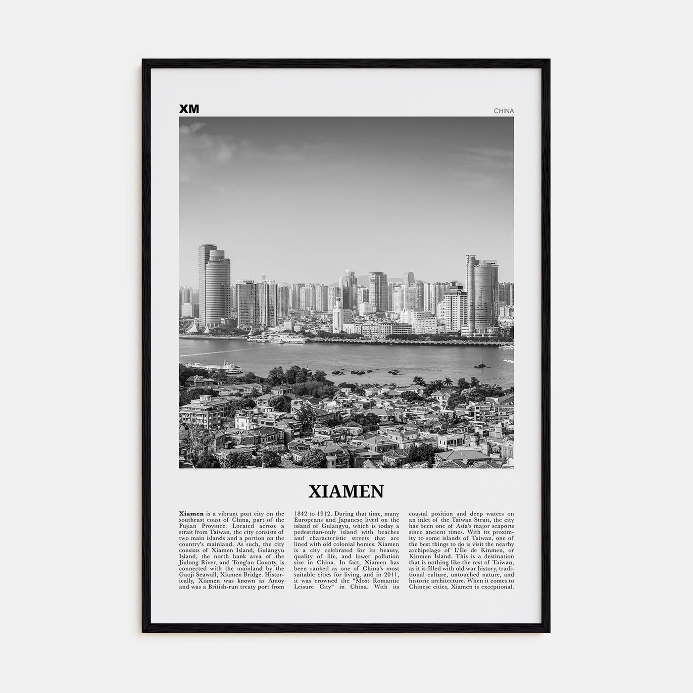 Xiamen Travel B&W Poster