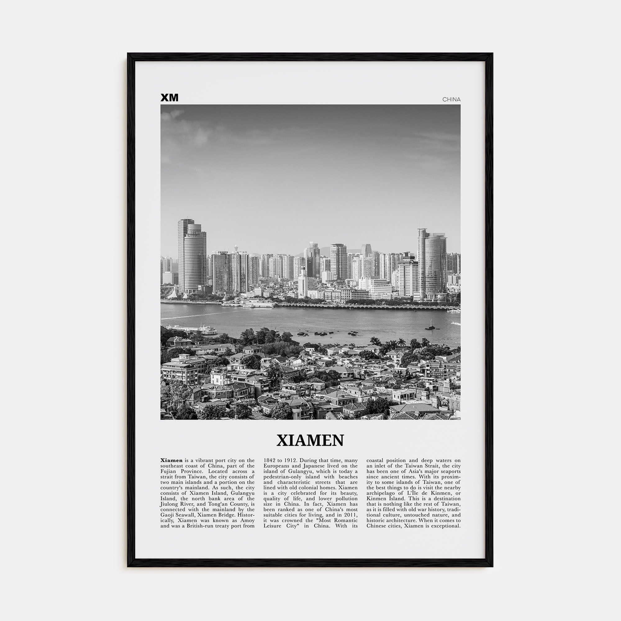 Xiamen Travel B&W Poster